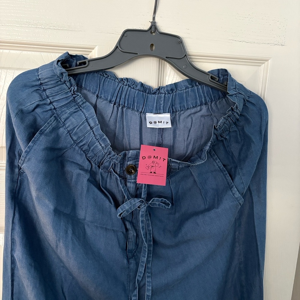 DOMIT Blue Drawstring Pants - Picture 3 of 5